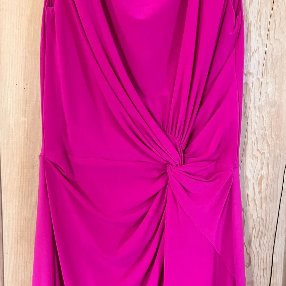 Lauren Ralph Lauren Womens Twist Knot Front Dress Size 10 Pink Magenta SP EXC - Picture 5 of 12